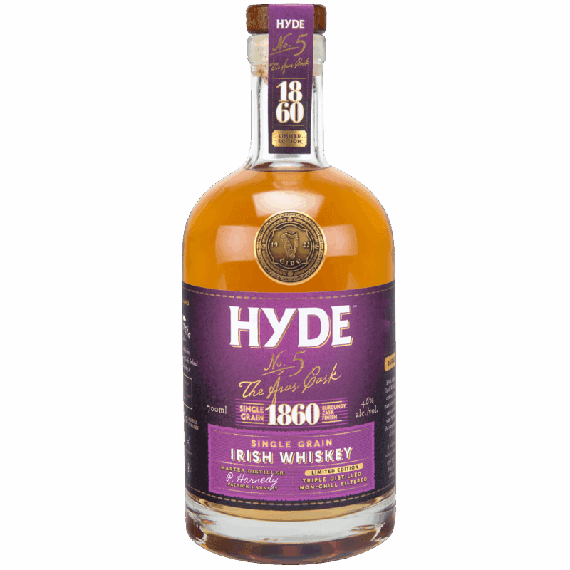 Hyde No. 5 The Áras Cask – 6-Year-Old Single Grain Irish Whiskey, Burgundy Cask Finish, Whisky Center