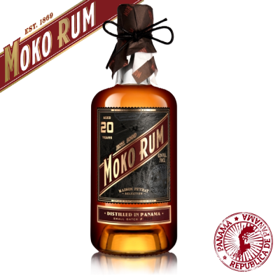 Discover MOKO Rum 20 Y.O., aged 20 years in bourbon casks and finished in Cognac barrels for a rich, sophisticated rum experience.