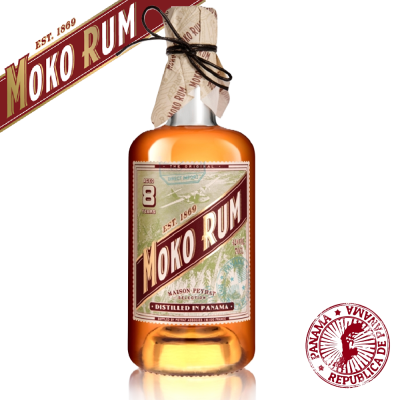 Discover Moko Rum 8 Y.O., a honey-hued Panama rum aged for eight years in Bourbon barrels and finished in Cognac casks. Tasting notes of vanilla, caramel, macadamia, and pepper.